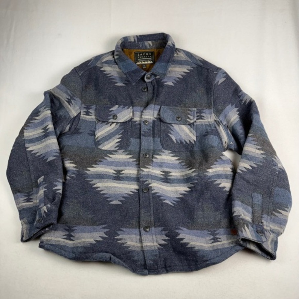 Jachs New York Mens XL Southwestern Blue Grey Heavyweight Shirt Jacket Shacket‎